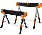 Adjustable Folding Sawhorse 2-Pack 32 inch with 1300 lbs Capacity Steel Portable