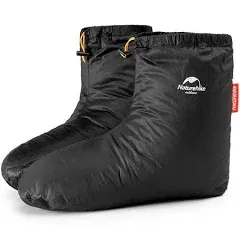 Tentock Ultralight Winter Goose Down Booties Socks Slippers Warm Soft Cozy Water-Resistant for Camping Backpacking Indoor Down Filled Slipper Boots with Storage Bag