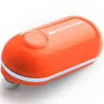 Kitchen Mama Mini Electric Can Opener : Smooth Cutting Edge, Safty, No Touch The Canned Food Inside, Orange