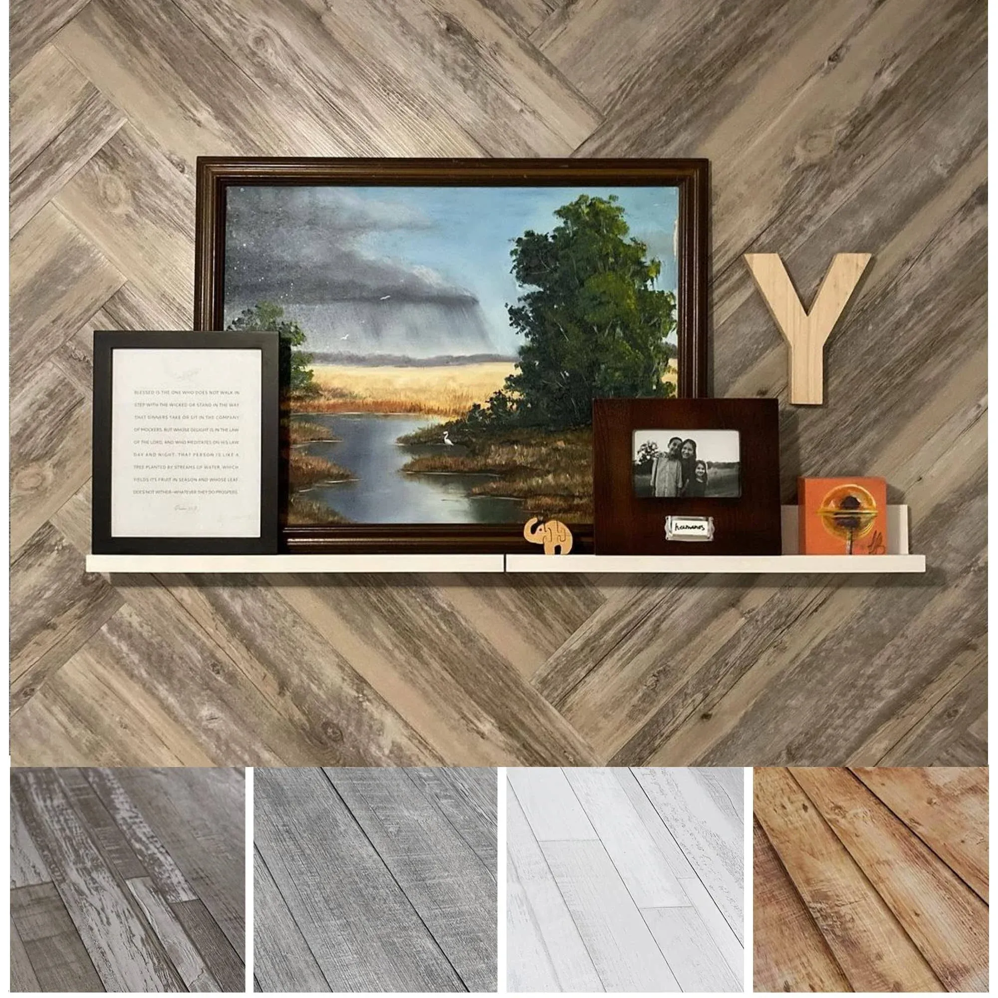 Urban Decor Vinyl Wall Panels With Vintage Farmhouse Wood Pattern Easy Peel And 