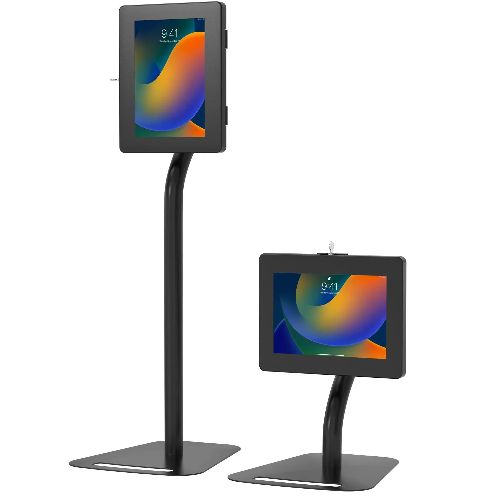 CTA Digital Premium Height-adjusta<wbr/>ble Floor-to-desk Security Kiosk for Tablets