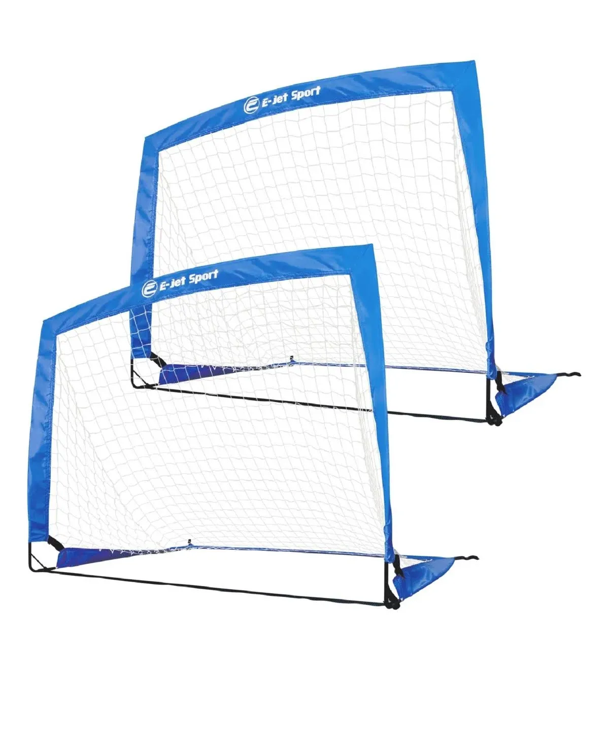 Portable 4' Fiberglass Soccer Goals, Quick Set-Up, Fiberglass Poles, High Stability, Solo Play, Instant Matches- Set of 2