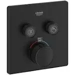 Grohe 291412430 Grohtherm Two Function Thermostatic Valve Trim, Matte Black