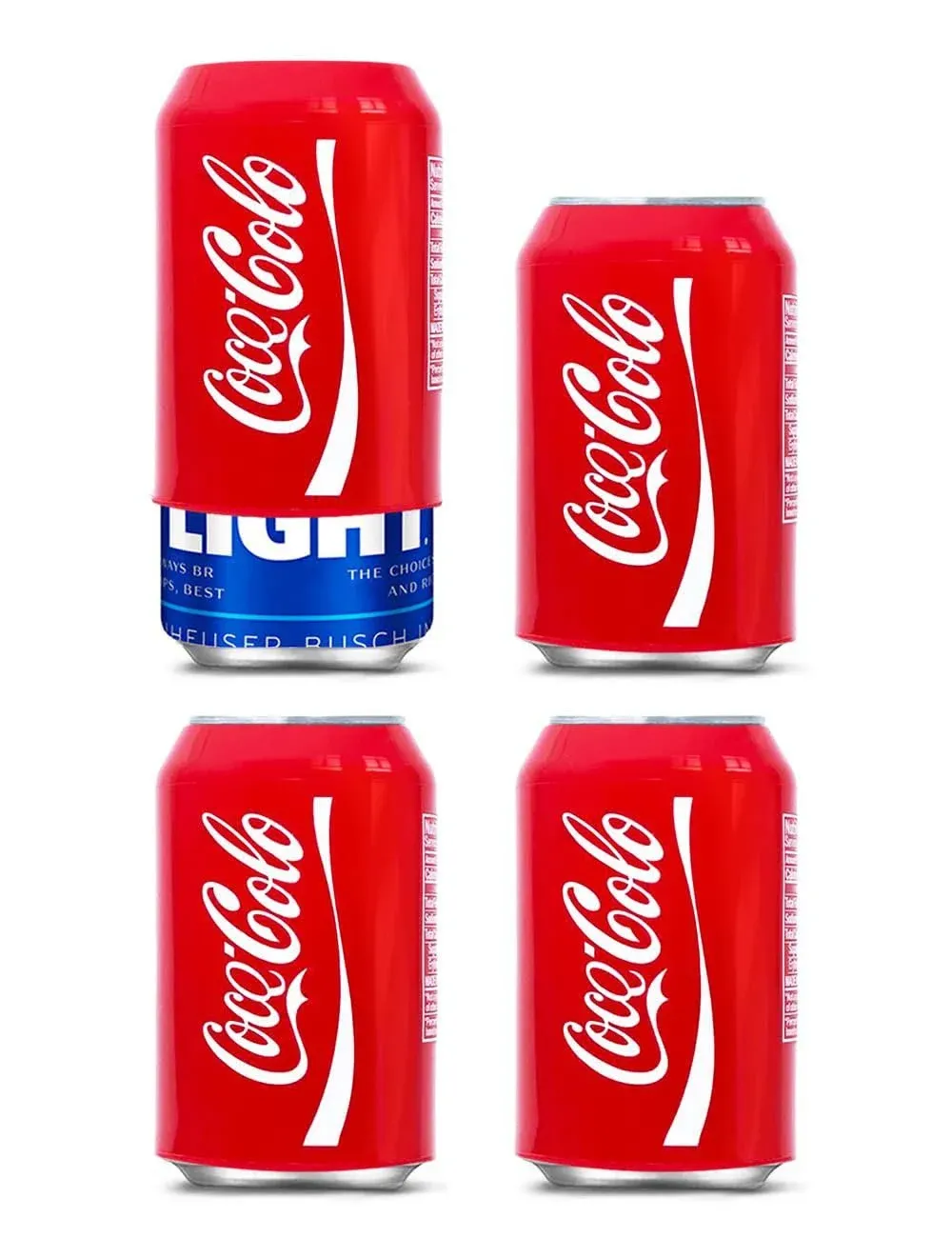 Can Covers that Look Like Soda, Silicone Sleeves for Cans, Can Wraps, Fits All 12FL OZ 355ml (Red - 4 Pack)