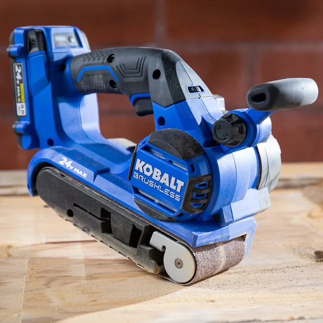 Kobalt 24 Volts Brushless Variable Belt Cordless Sander with Dust Management (Battery Not Included) | KBS 124B-03