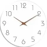 Mosewa Wall Clock Silent Non-Ticking Wall Clocks Battery Operated - 10 inch Wood ...