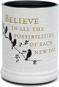 Elanze Designs Birds on a Tree Grey Believe Ceramic Stoneware Electric Large Jar Candle Warmer