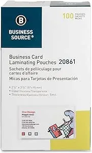 BSN Bus. Source 5 mil Business Card Laminating Pouches