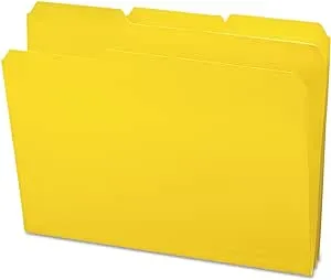 Smead Waterproof Poly File Folders 1/3 Cut Top Tab Letter Yellow 24/Box