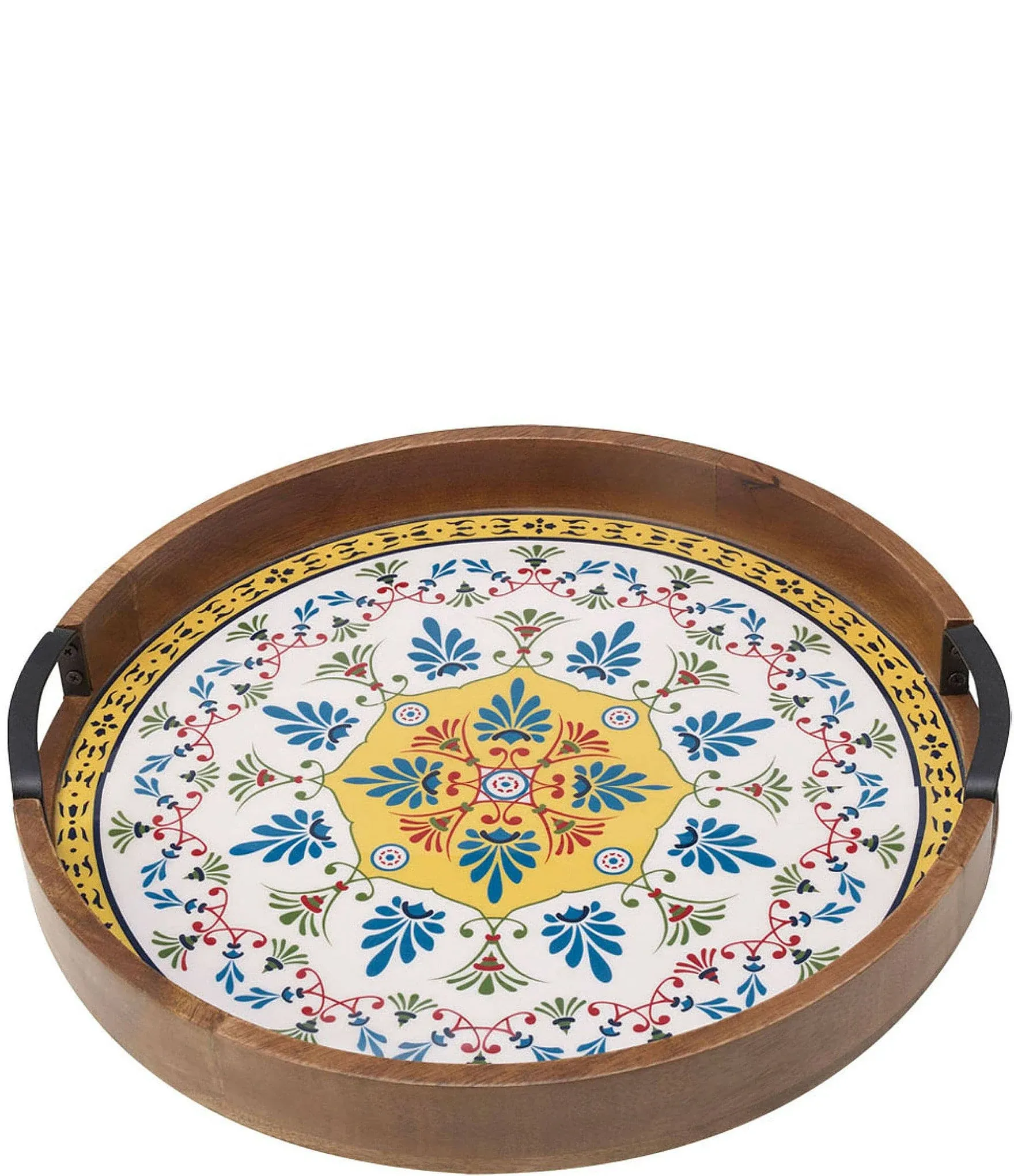 Gourmet Basics Mikasa Round Tiled Lazy Susan Serving Tray