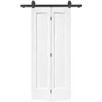 Calhome 30-in x 80-in Primed MDF Hollow Core Barn Door (Hardware Included) in White | 1100-2T+1P-30