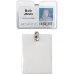 Advantus 75457 Id Badge Holder With Clip - 3&#034; X 4&#034; - Vinyl - 50 / Pack - Clear