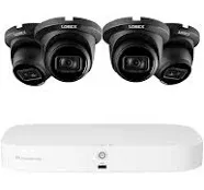 Lorex 4K 16-Camera Capable (8 Wired + 8 Fusion Wi-Fi) 2TB Wired NVR System with IP Dome Cameras featuring Listen-In Audio