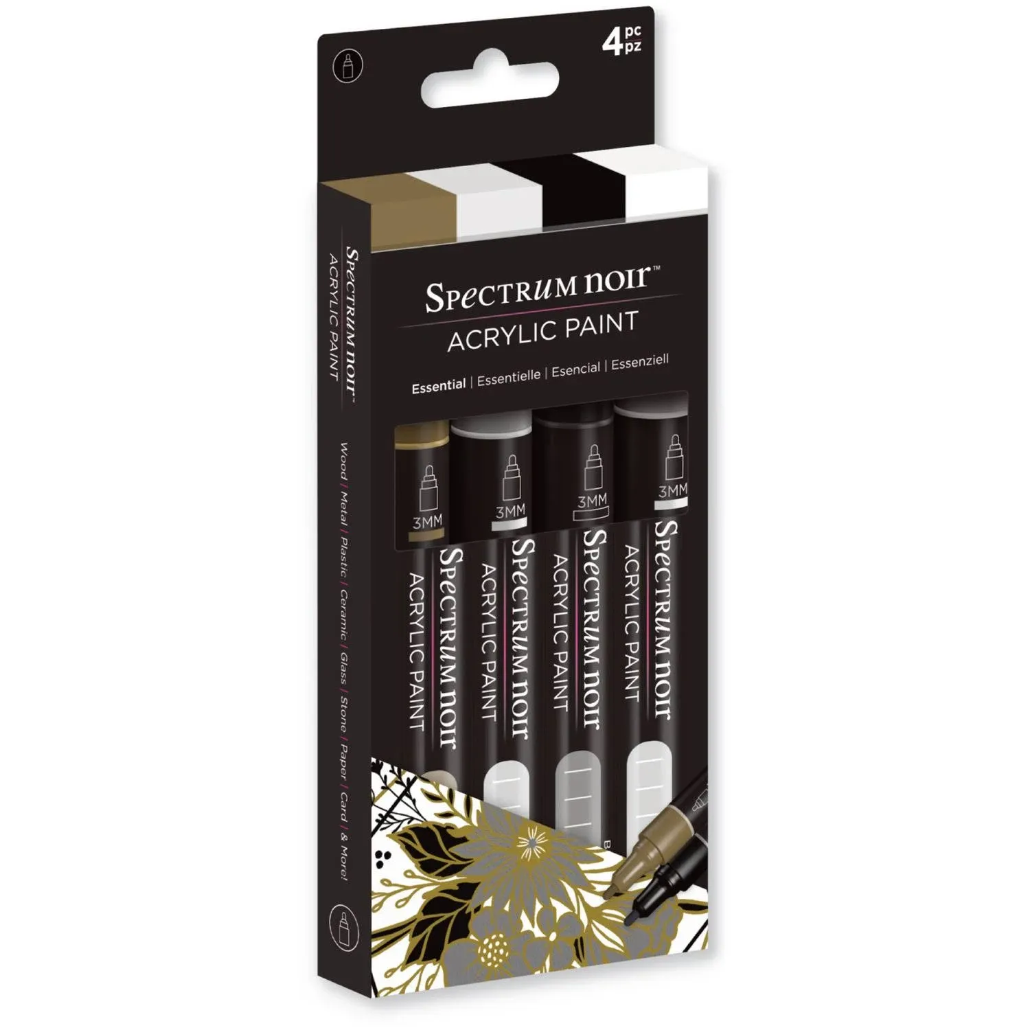 Spectrum Noir * Acrylic Paint Markers * Pack of 4 * Essential