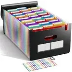 ABC life 26 Pockets Accordion File Organizer/Expanding File Folder A4 Letter Size Expandable Filling Box/Plastic Accordian Document Paper Coupon Bill Receipt Organiser, A-Z Alphabetical Colored Tabs