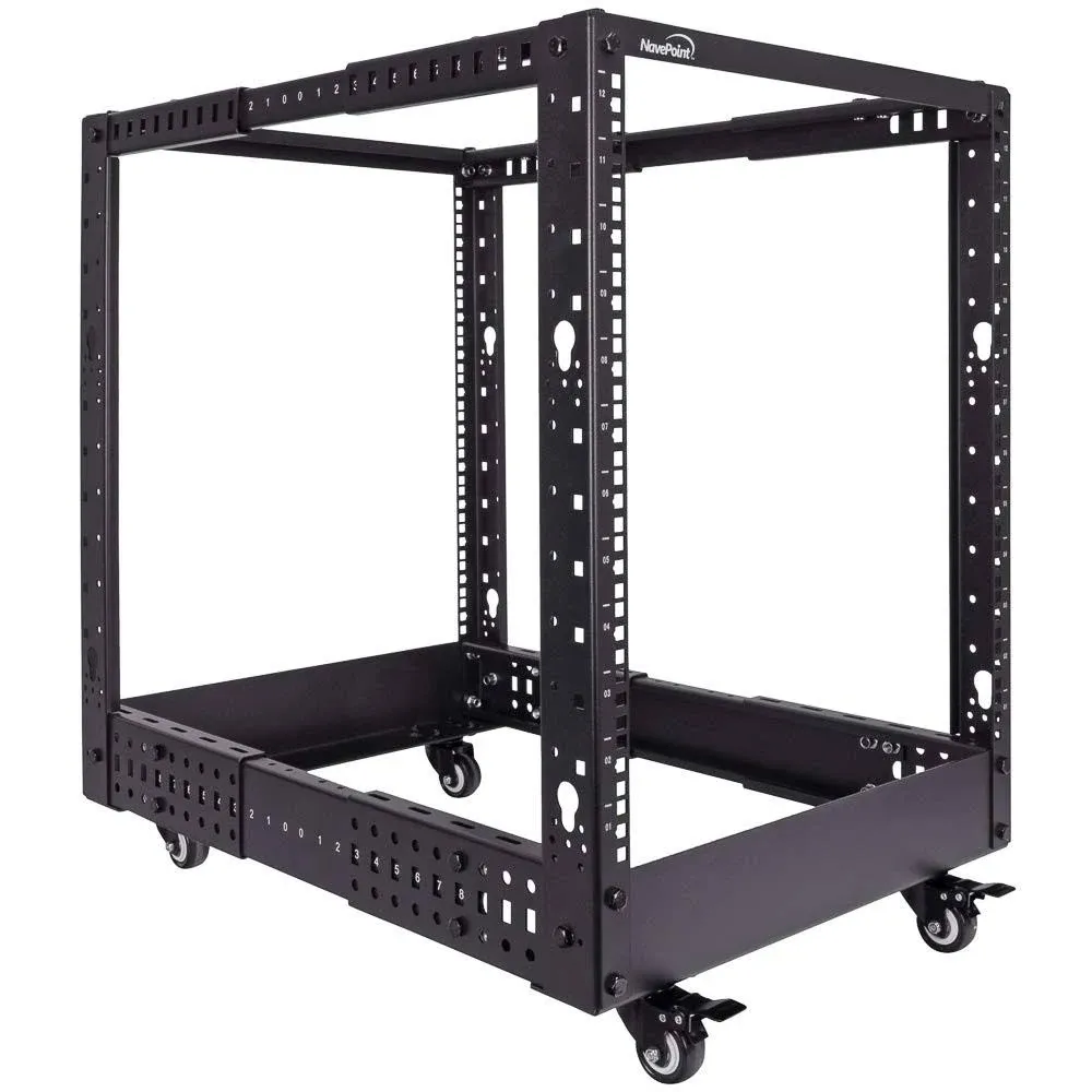 NavePoint 12U 4-Post Open Frame Server Rack 00301313