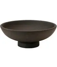 Black Mango Wood Footed Bowl