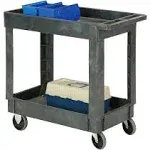 Global Industrial Plastic 2 Shelf Tray Service & Utility Cart 34 x 17 5" Rubber Casters 241749