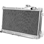 DNA Motoring RA-MM90-2 2-Row Full Aluminum Radiator, 1 Pack,Metallic