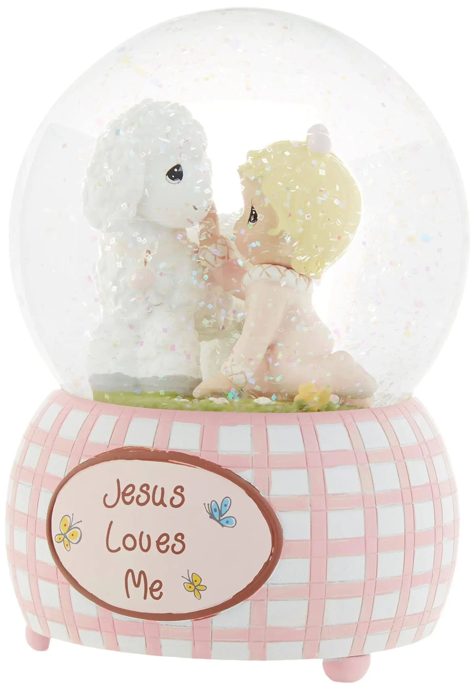 Precious Moments Jesus Loves Me Girl Musical Waterglobe, Pink