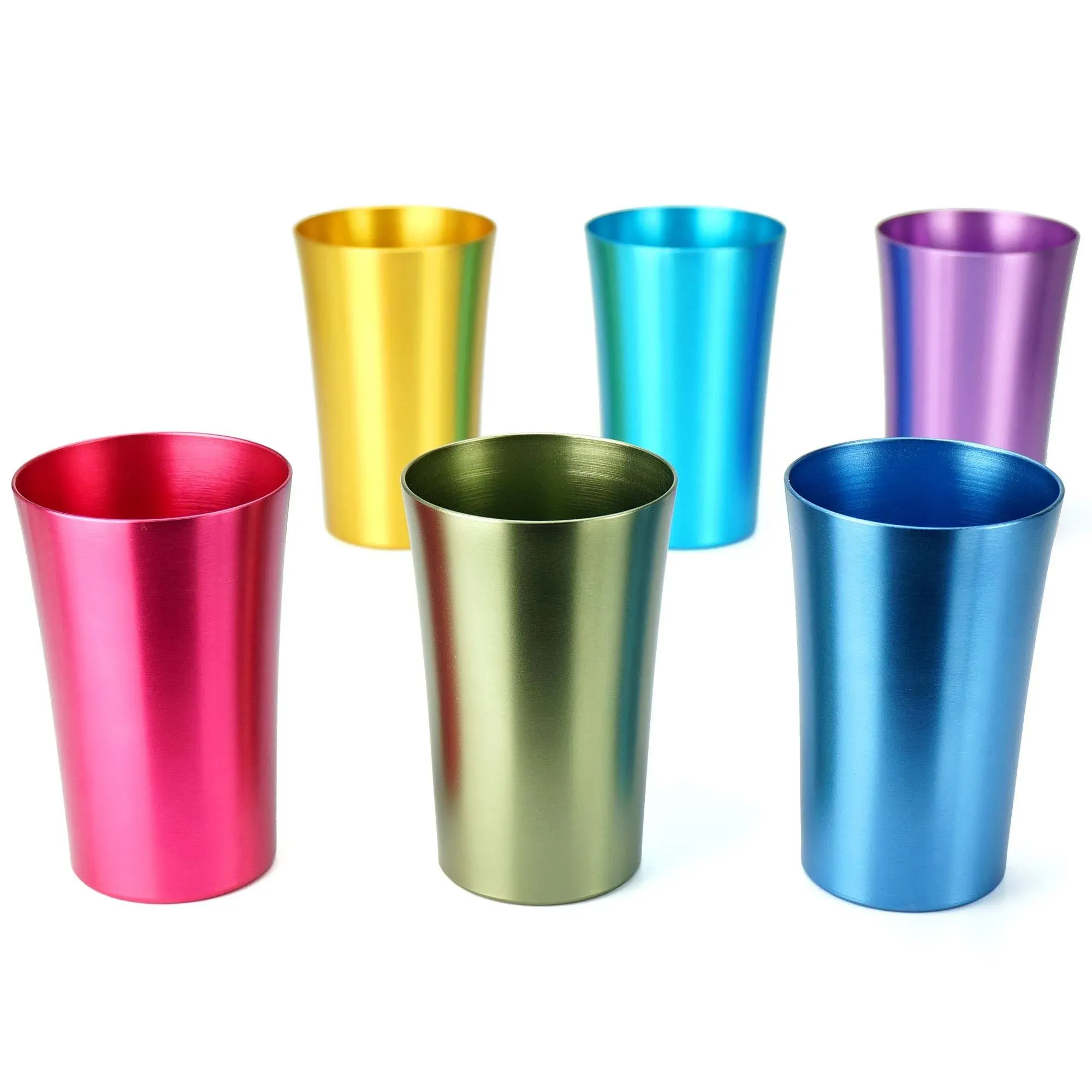 CLW Aluminum Water Tumblers, Set of 6, Different Color, for Children and Adults ...