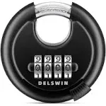 4 Digit Combination Disc Padlock with Hardened Steel Shackle Combo Lock