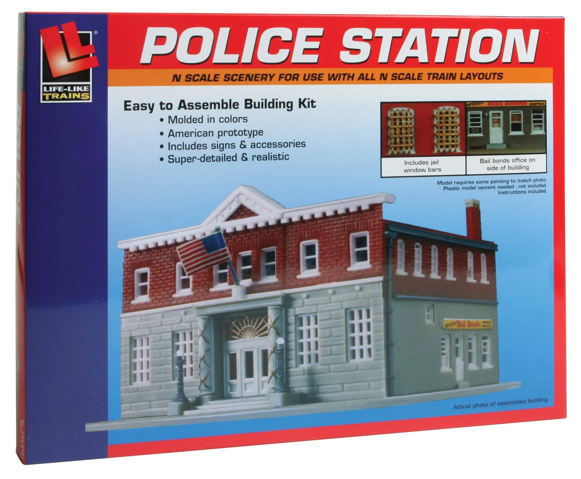 Life Like 7481 N Scale 5th Precinct Police Station Kit