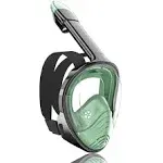 Qingsong Full Face Snorkel Mask, Snorkeling Mask with Detachable Camera Mount, 180 Degree Panoramic View Anti-Fog Anti-L