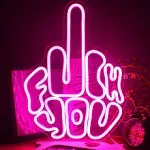 Letters Gesture Neon Signs for Wall Pink LED Neon Lights USB Neon Wall Light