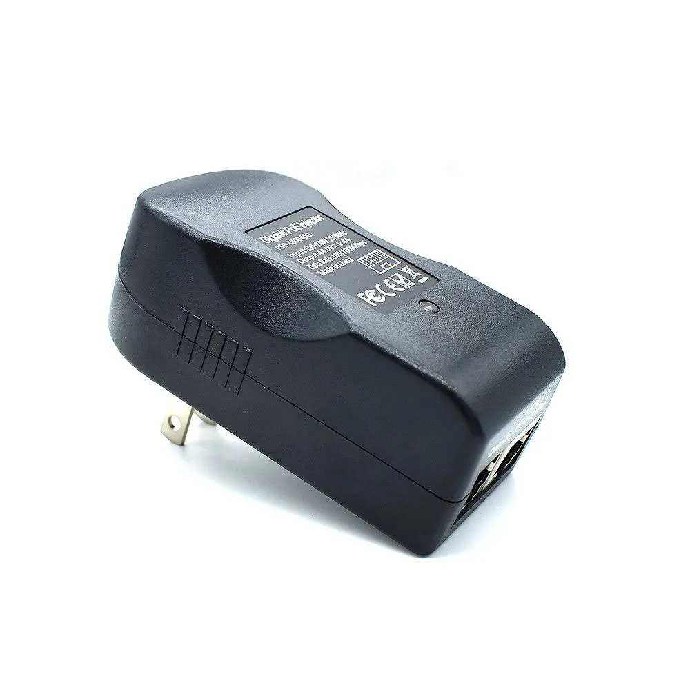 Wall Plug Gigabit Power Over Ethernet POE Injector Max 24W Adapter 1000Mbps 802.