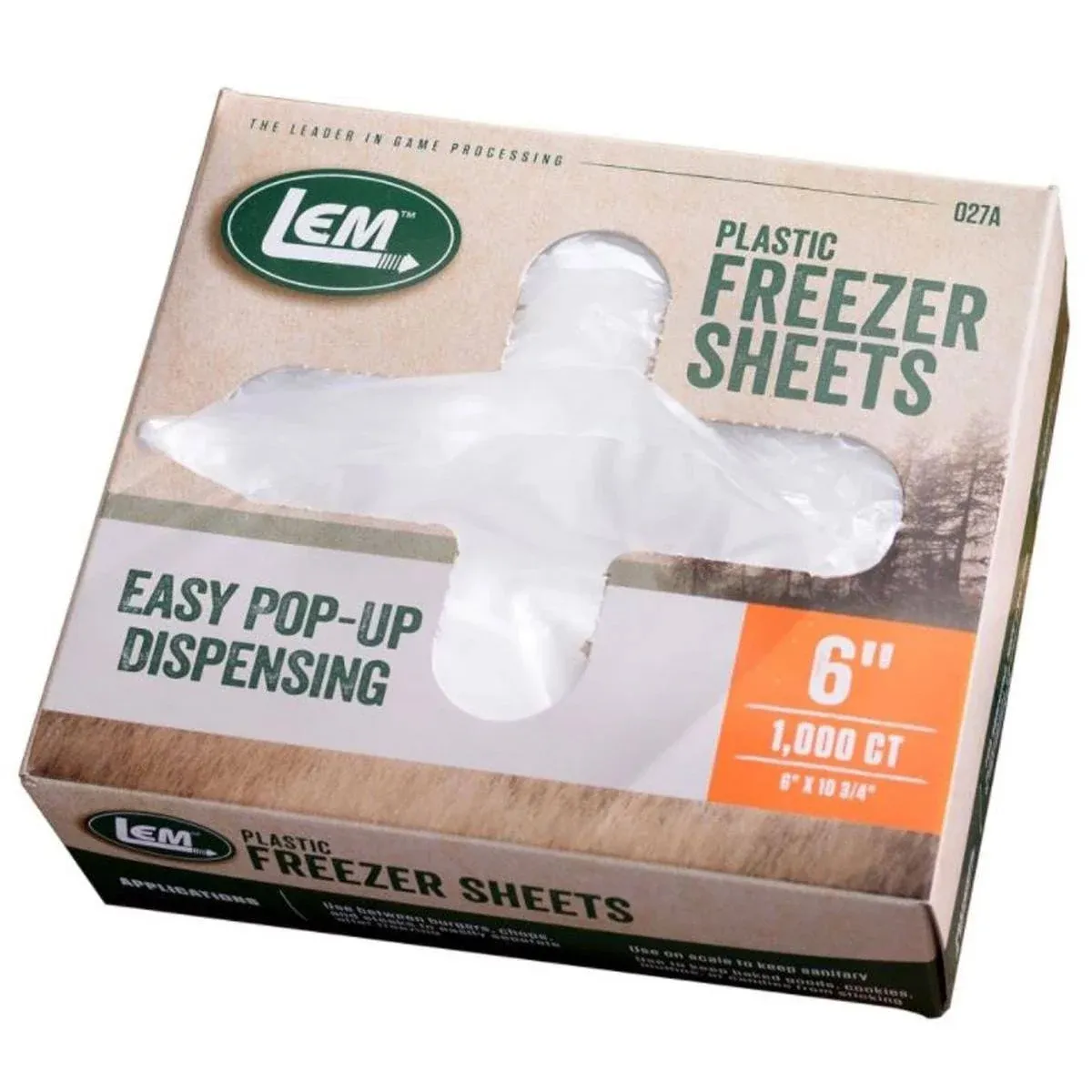 LEM Products 6" Freezer Sheets, Non-Stick, Non-Porous Polyethylene, 1000 Count Box