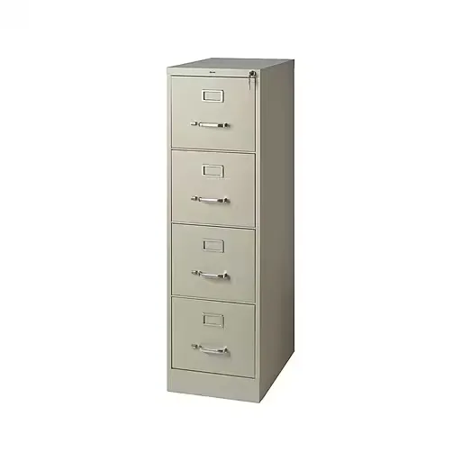 Staples 4-Drawer Vertical File Cabinet, Locking, Letter, Putty/Beige, 22"D (22336D)