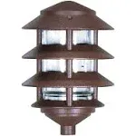 Nuvo SF77/324 One 2 Louver Hood Outdoor Pagoda Landscape Pathway Light, 3 Tier-Small, Green