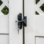 Barrette Outdoor Living 2-Sided Key Locking Gravity Latch 4.687&#034; Nylon In Black