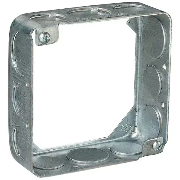 Steel City 53151 1/2 3/4 Pre-Galvanized Steel Square Box Extension Ring with 1/2-Inch and 3/4-Inch Knockouts