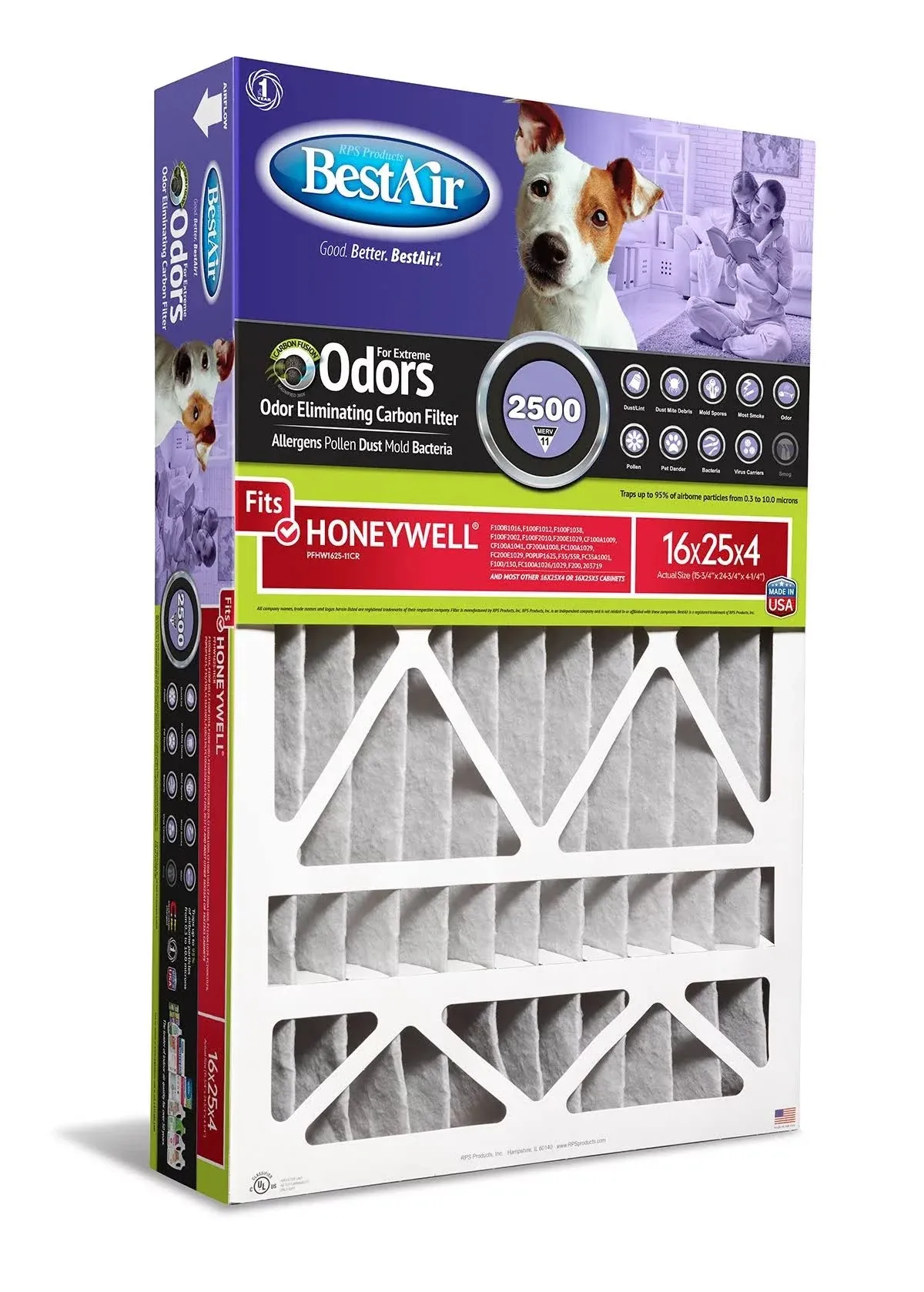 BestAir 25 in. H x 4 in. D x 16 in. W 11 MERV Furnace Filter