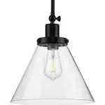 Progress Lighting Hinton 1 Light Pendant Matte Black