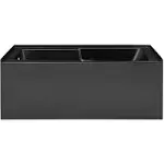 Voltaire 60" X 30" Left-Hand Drain Alcove Bathtub with Apron in Matte Black