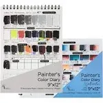 HG Art Concepts Painters Color Diary - 9x12&quot; Spiral-Bound Acid-Free Color Swatch Book - Oil/Acrylic &amp; Watercolor/Multimedia Bundle