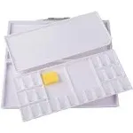 Airtight Leak-Proof Watercolor Palette, 24 Slightly Sloping Wells-3 Mixing Ar...