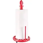 Vintage Paper Towel Holder - Cast Iron Red Roll Paper Towel Holder Stand for Kitchen Home Countertop