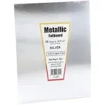 Hygloss Silver, 8.5 x 11-Inch Metallic Foil Board Sheets, Shiny, 25-Sheets