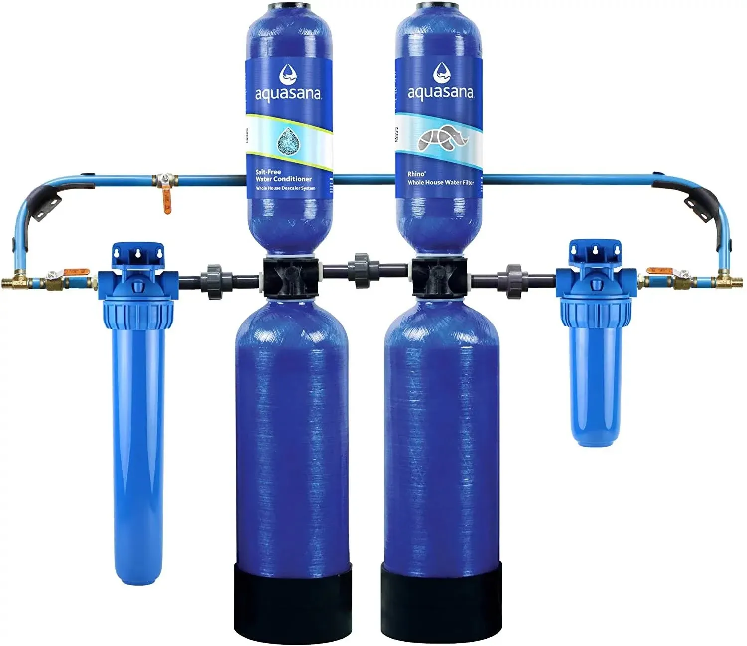 Aquasana Whole House Water Filter System - Water Softener Alternative - Salt-Free Descaler, Carbon & KDF Home Water Filtration -