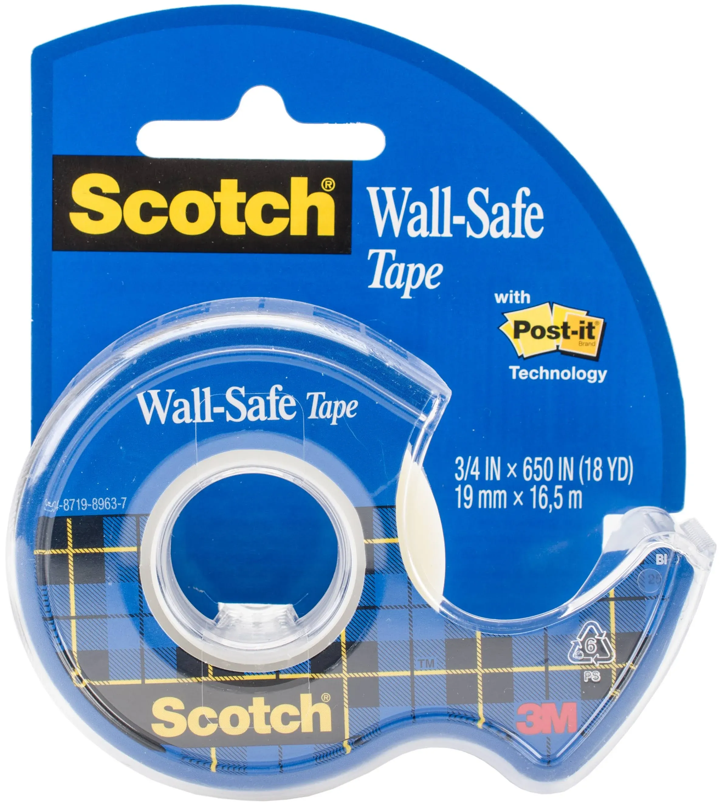 Scotch Tape, Wall-Safe, 18 Yards