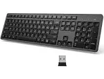 2.4G Wireless Keyboard USB External Computer Keyboard with Numeric Keypad Ful...