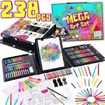 Dinonano Drawing Painting Art Set for Kids - 238 Pieces Paint Makers Coloring Set School Supplies Kit Sketch Pad Easel Oil Pastels Crayons Watercolor Pencils Markers Toddler Boys Girls Age 3 4 5 6-12