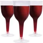 24 Stemmed Disposable Wine Glasses for Parties -10Oz Clear Plastic Wine Glasses 