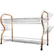 Better Chef 2-Tier Chrome Plated Dish Rack in Copper