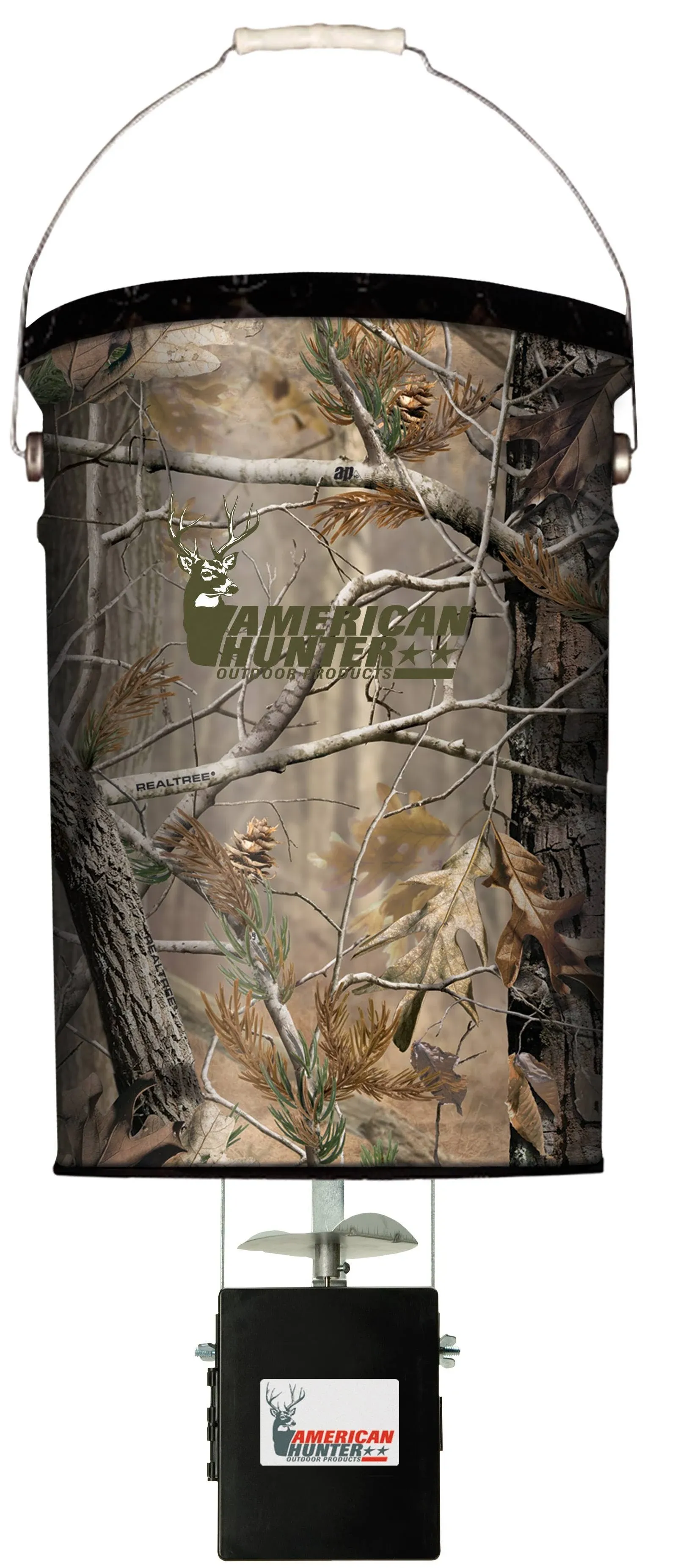 50 LB Hanging Feeder | Hunting Durable Lightweight Camo Metal Game Feeder wit...