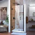 DreamLine SHDR-20357210-01 Unidoor 35-36 in. W x 72 in. H Frameless Hinged Shower Door Chrome